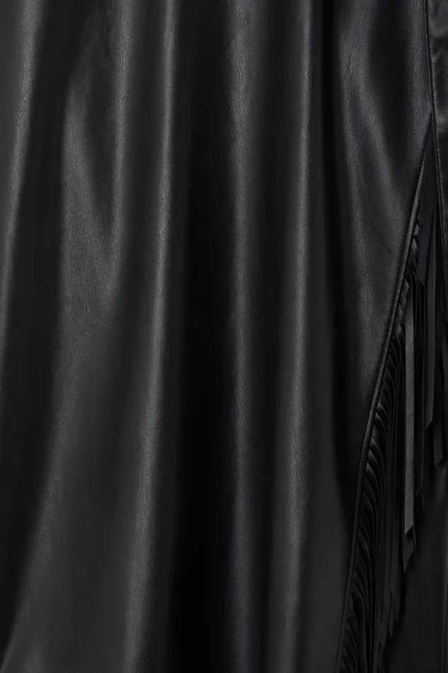 Never Fully Dressed Skirts Black Vegan Leather Mini Fringe Jaspre Skirt 8211 Women