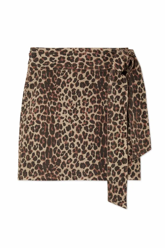 Never Fully Dressed Skirts Leopard Lucia Mini Denim Jaspre Skirt 8211 Women