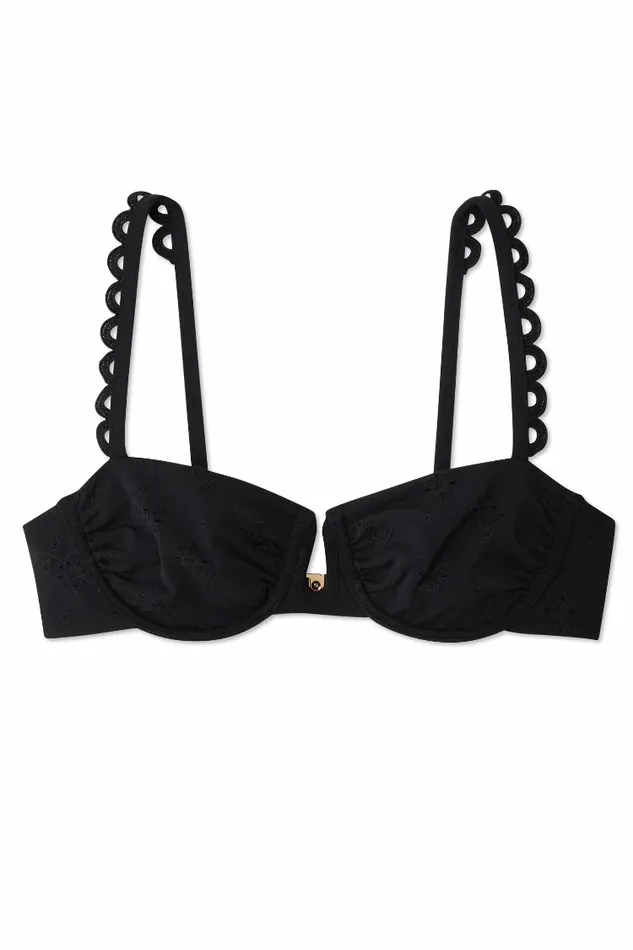 Never Fully Dressed Swim Broderie Black Bikini Top 8211 Women