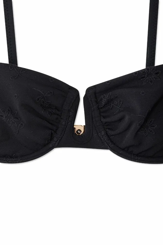 Never Fully Dressed Swim Broderie Black Bikini Top 8211 Women