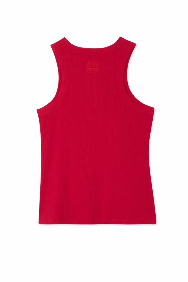 Never Fully Dressed Tops and TShirts Deep Red Rib Tank Top 8211 Women