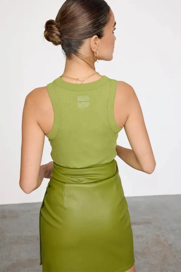Never Fully Dressed Tops and TShirts Olive Rib Tank Top 8211 Women