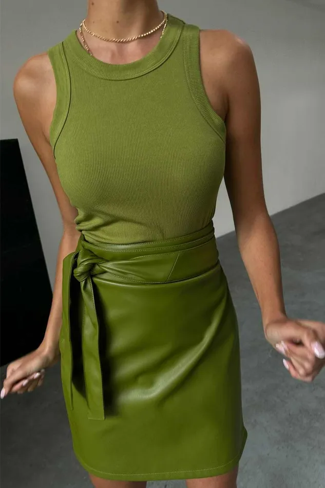 Never Fully Dressed Tops and TShirts Olive Rib Tank Top 8211 Women