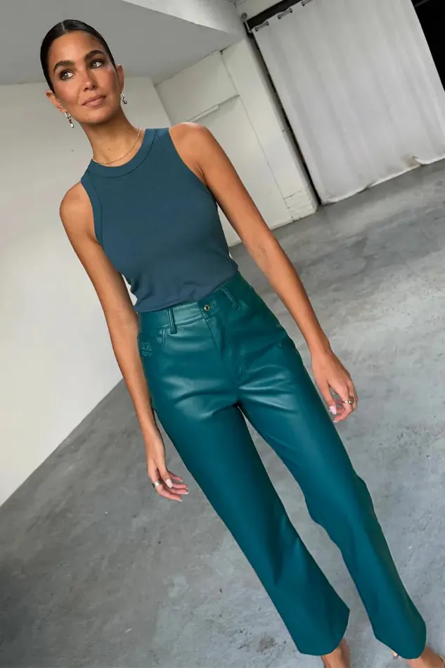 Never Fully Dressed Tops and TShirts Teal Rib Tank Top 8211 Women
