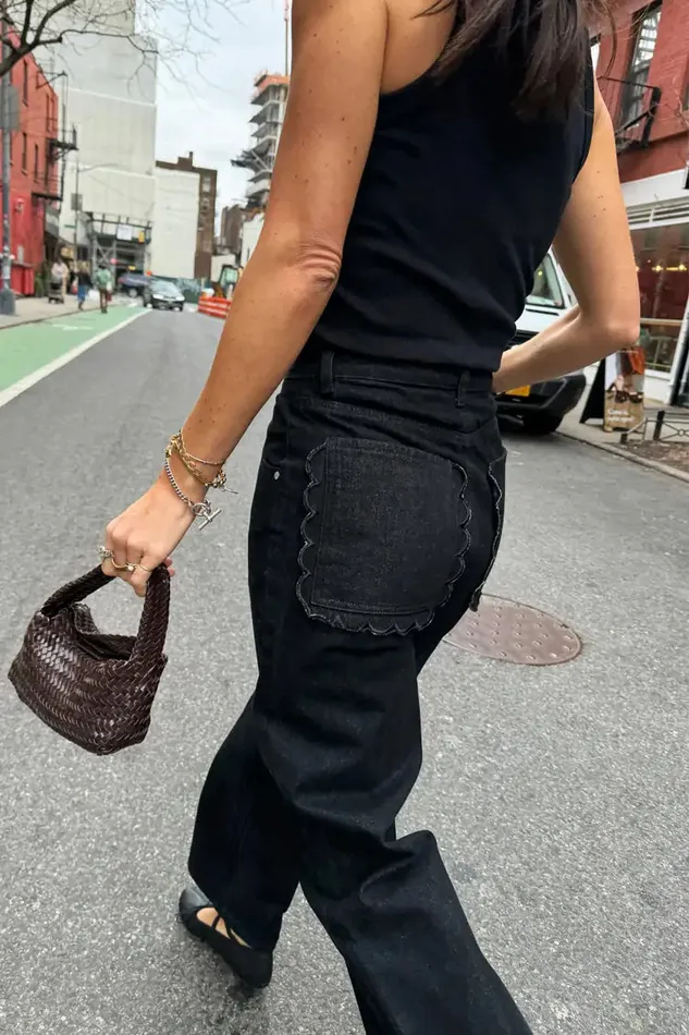 Never Fully Dressed Trousers and Shorts Black Scallop Detail Jeans 8211 Women