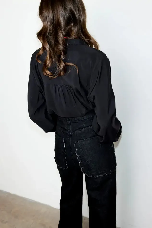 Never Fully Dressed Trousers and Shorts Black Scallop Detail Jeans 8211 Women
