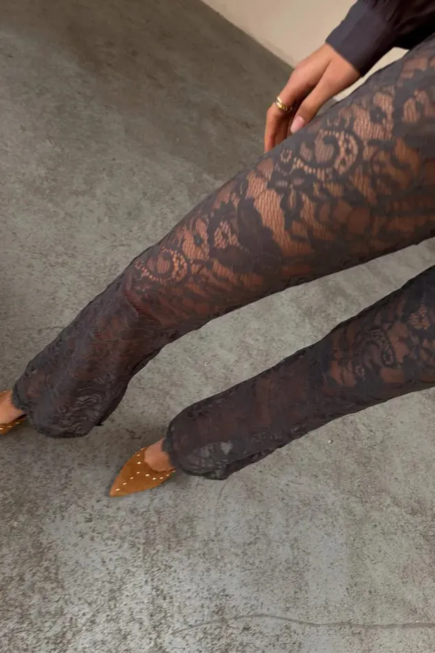 Never Fully Dressed Trousers and Shorts Charcoal Lace Diva Trousers 8211 Women