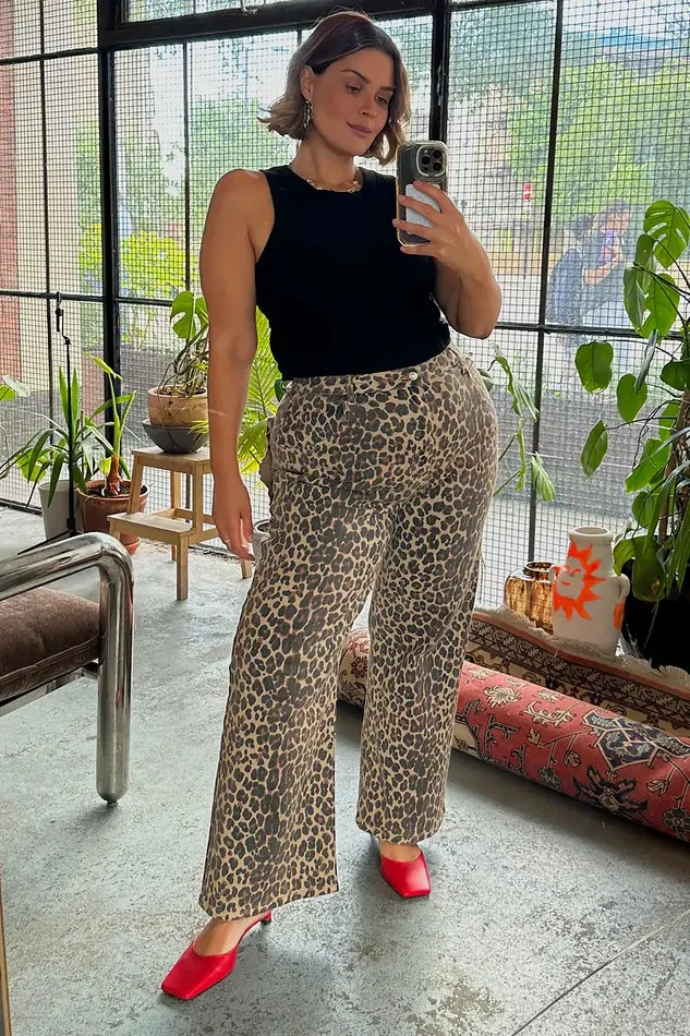 Never Fully Dressed Trousers and Shorts Leopard Lucia Scallop Detail Jeans 8211 Women