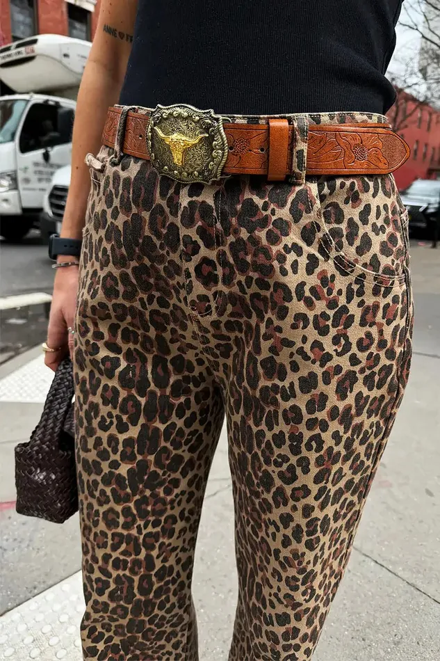 Never Fully Dressed Trousers and Shorts Leopard Lucia Scallop Detail Jeans 8211 Women