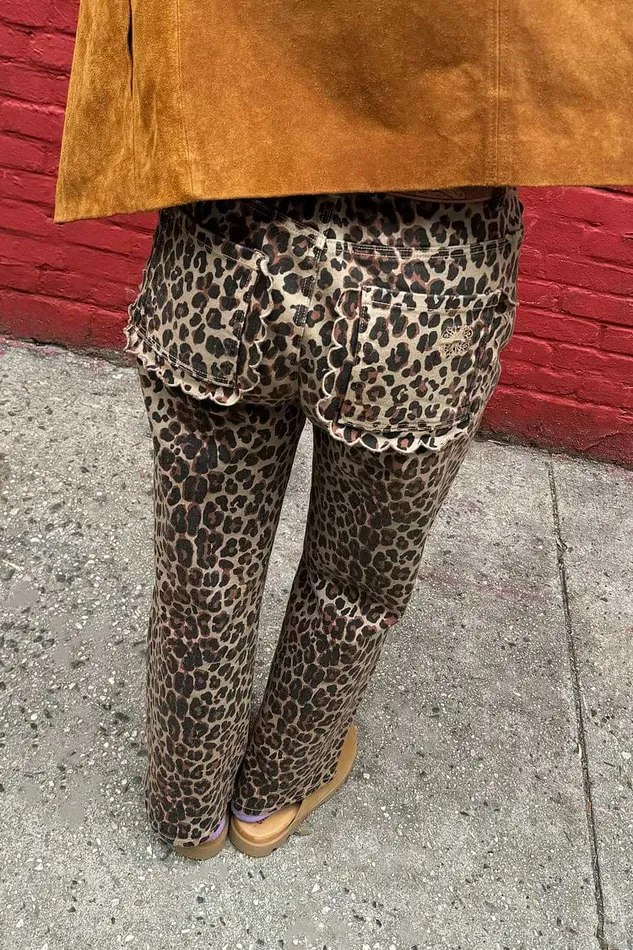 Never Fully Dressed Trousers and Shorts Leopard Lucia Scallop Detail Jeans 8211 Women