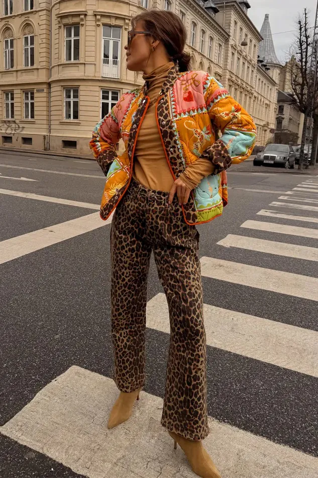 Never Fully Dressed Trousers and Shorts Leopard Lucia Scallop Detail Jeans 8211 Women