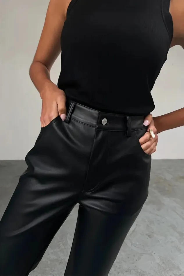 Never Fully Dressed Vegan Leather Black Vegan Leather Trousers Petite 8211 Women