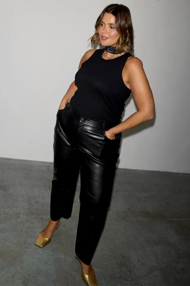 Never Fully Dressed Vegan Leather Black Vegan Leather Trousers Petite 8211 Women
