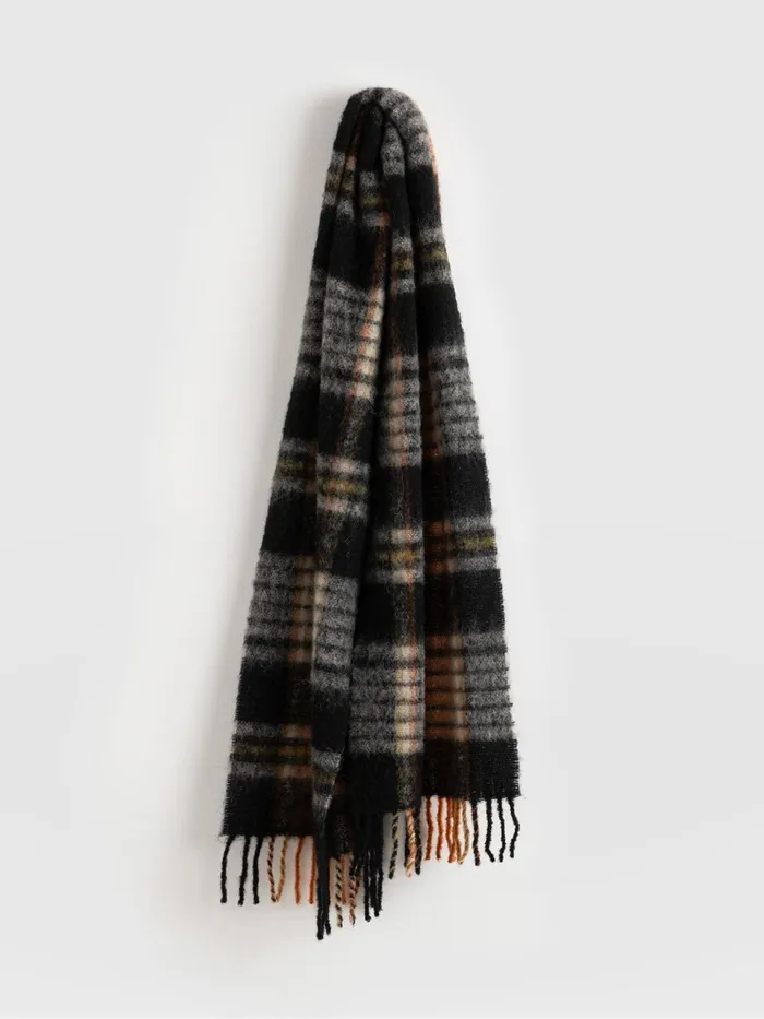 Nora Check Scarf 8211 Orange Orange Women Saint And Sofia Scarves and Hats