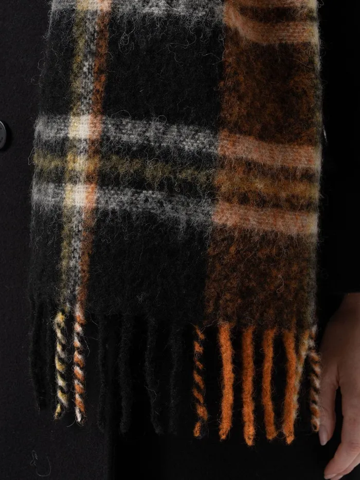 Nora Check Scarf 8211 Orange Orange Women Saint And Sofia Scarves and Hats