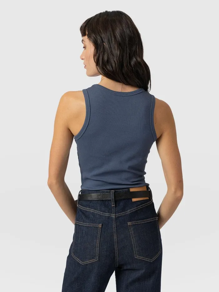 Nova Racer Vest 8211 Dusty Blue Dusty Blue Women Saint And Sofia TShirts and Tanks