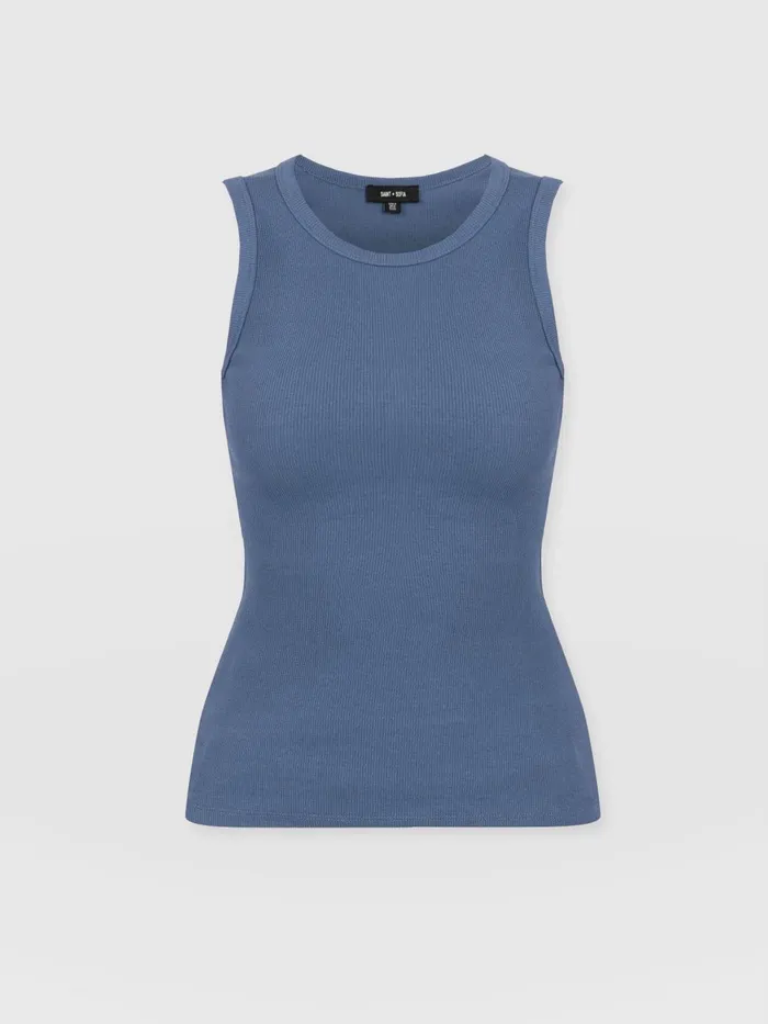 Nova Racer Vest 8211 Dusty Blue Dusty Blue Women Saint And Sofia TShirts and Tanks