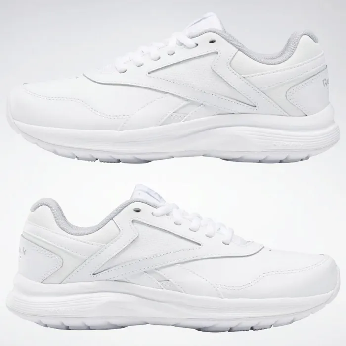 Nursing Shoes Womens Reebok Walk Ultra 7 DMX MAX Wide Shoes White Cold Grey 2 Collegiate Royal