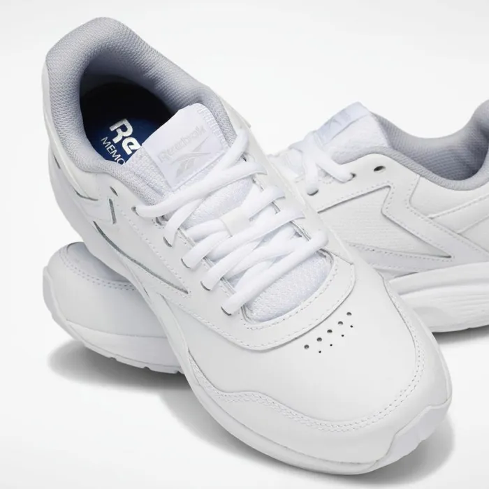 Nursing Shoes Womens Reebok Walk Ultra 7 DMX MAX Wide Shoes White Cold Grey 2 Collegiate Royal