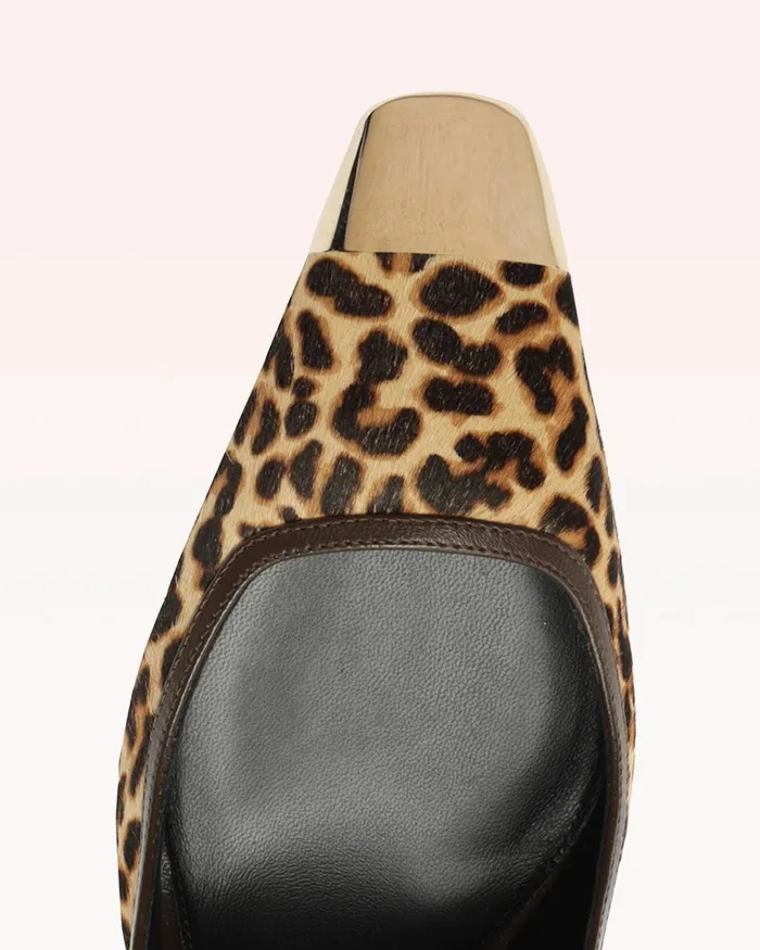 Olivia 85 Leopard Alexandre Birman Slingback Pumps Gold Women Alexandre Birman Pumps
