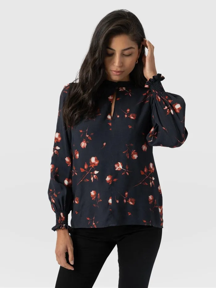 Olivia Blouse 8211 Dark Roses Dark Roses Women Saint And Sofia Blouses and Shirts