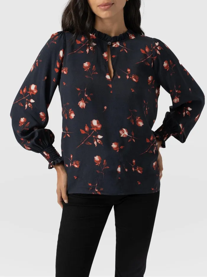 Olivia Blouse 8211 Dark Roses Dark Roses Women Saint And Sofia Blouses and Shirts