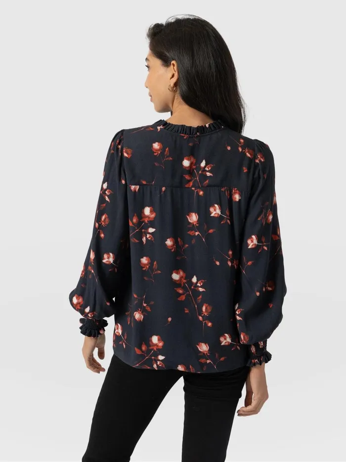 Olivia Blouse 8211 Dark Roses Dark Roses Women Saint And Sofia Blouses and Shirts