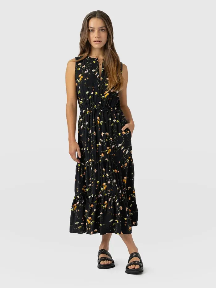 Orla Dress 8211 Black Floral Black Floral Women Saint And Sofia Dresses
