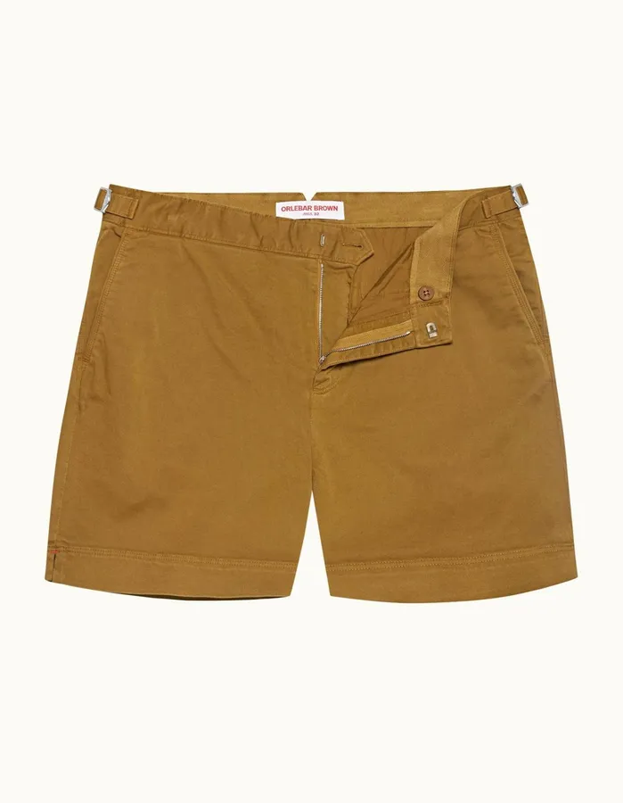 Orlebar Brown Day Shorts Men Bulldog StretchCotton Golden Khaki