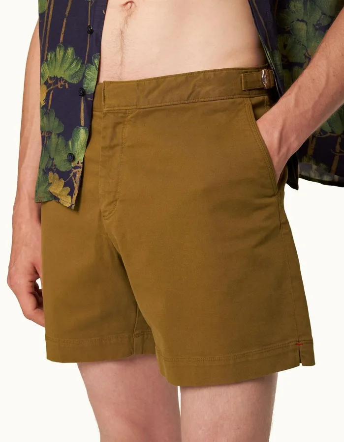 Orlebar Brown Day Shorts Men Bulldog StretchCotton Golden Khaki
