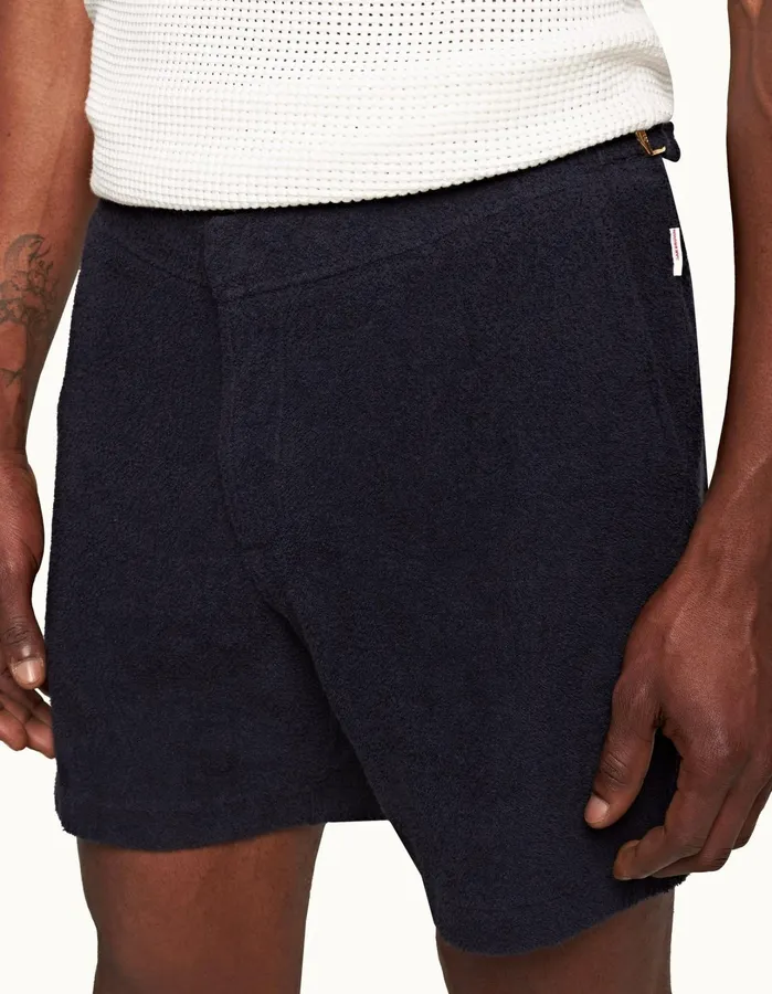Orlebar Brown Day Shorts Men Bulldog Towelling Night Iris