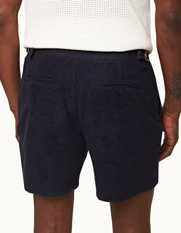 Orlebar Brown Day Shorts Men Bulldog Towelling Night Iris