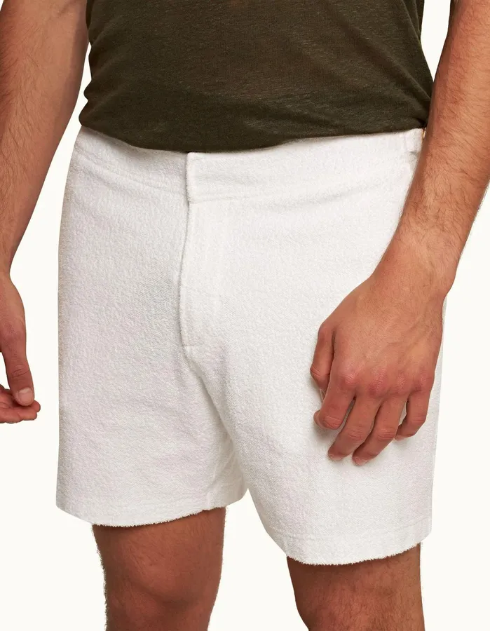 Orlebar Brown Day Shorts Men Bulldog Towelling White