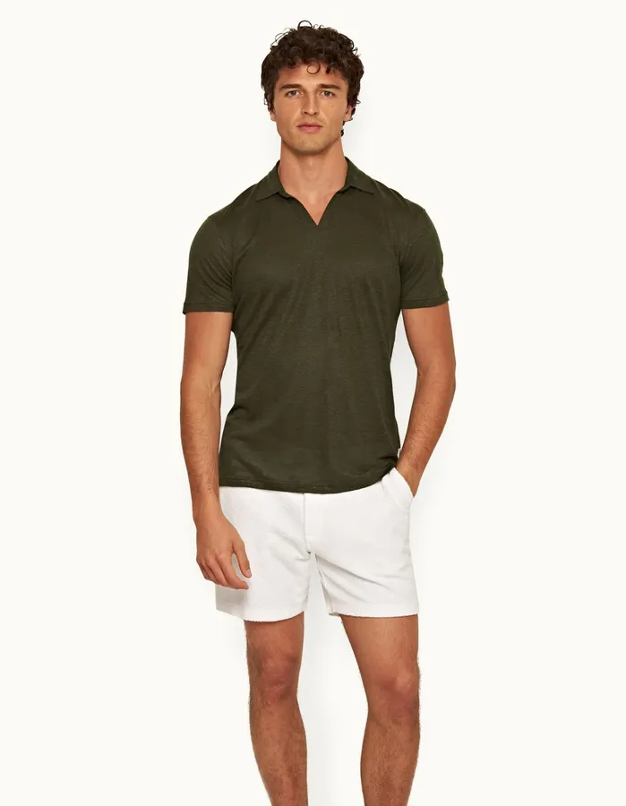 Orlebar Brown Day Shorts Men Bulldog Towelling White