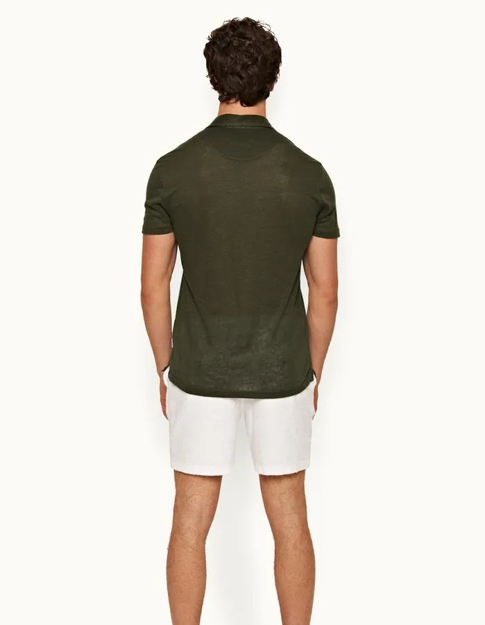 Orlebar Brown Day Shorts Men Bulldog Towelling White