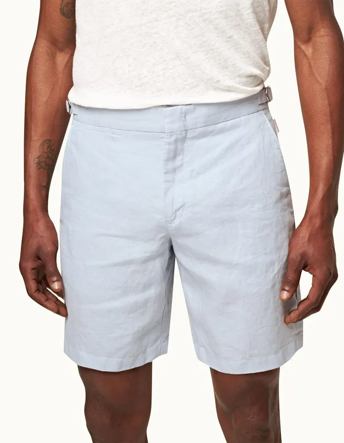 Orlebar Brown Day Shorts Men Norwich Linen Light Island Sky