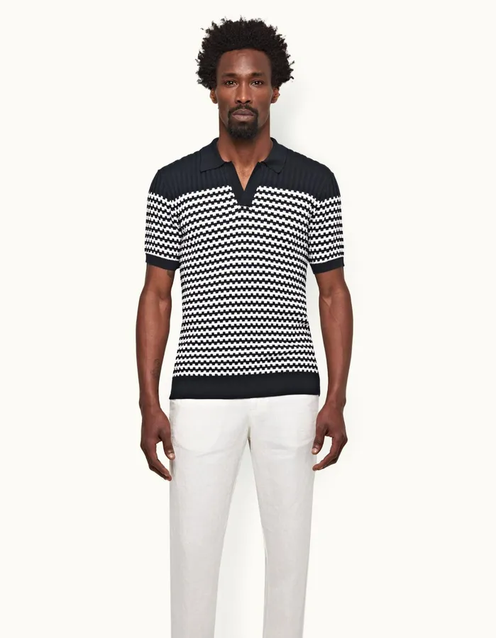 Orlebar Brown Polo Shirts Men Canet Night Iris