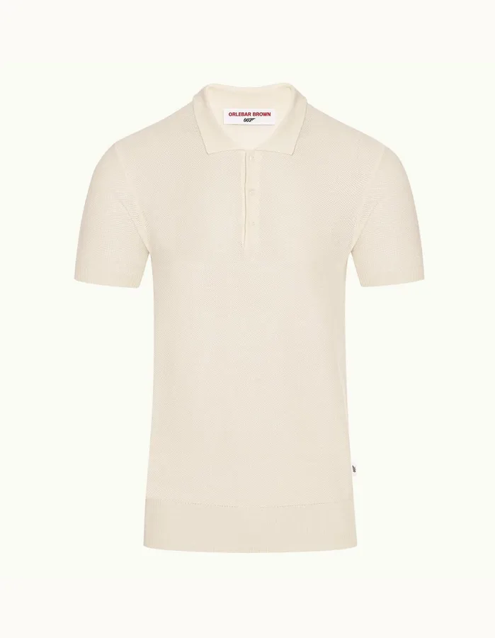 Orlebar Brown Polo Shirts Men Dr No Knitted Polo Ivory