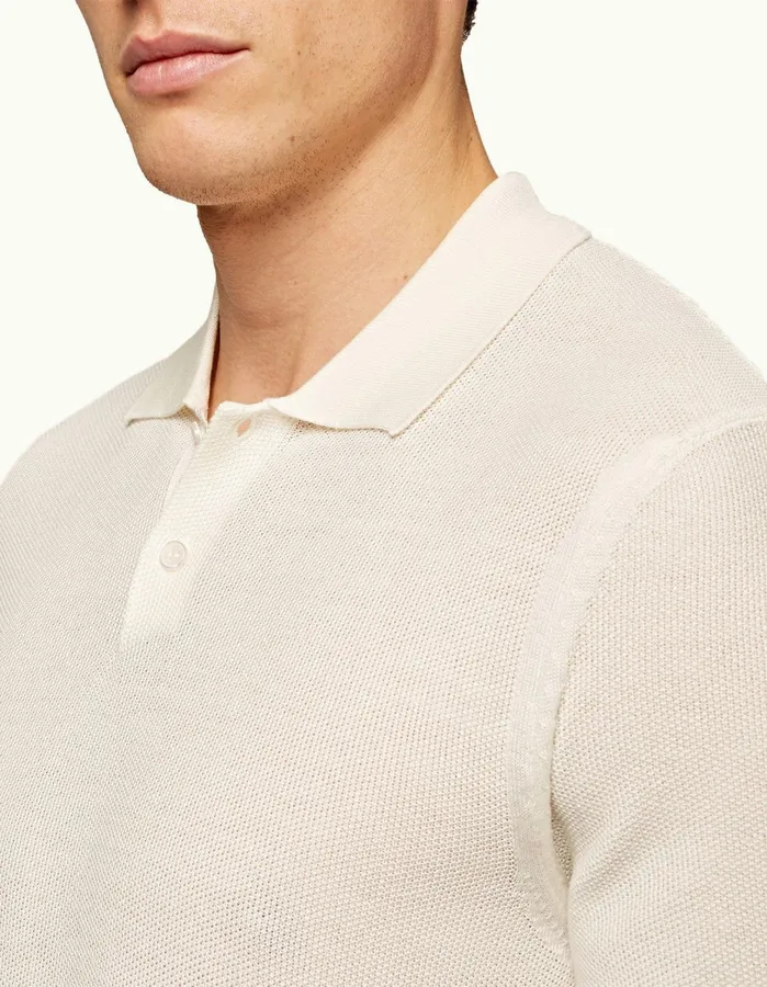 Orlebar Brown Polo Shirts Men Dr No Knitted Polo Ivory