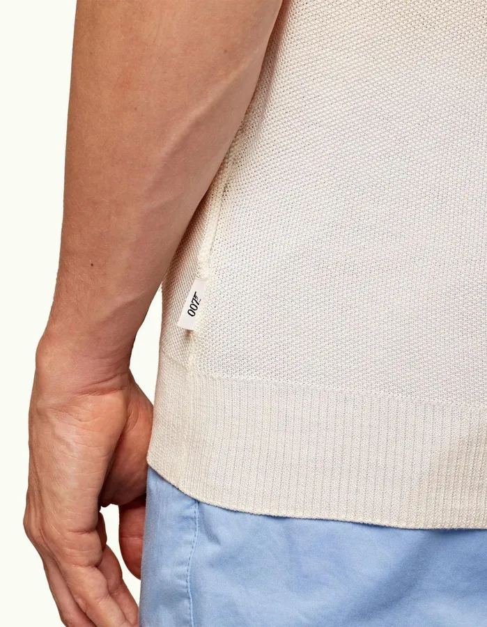 Orlebar Brown Polo Shirts Men Dr No Knitted Polo Ivory