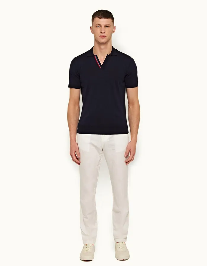 Orlebar Brown Polo Shirts Men Horton Stripe Navy