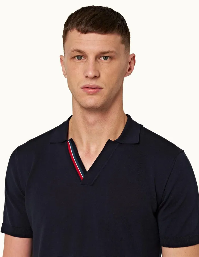 Orlebar Brown Polo Shirts Men Horton Stripe Navy