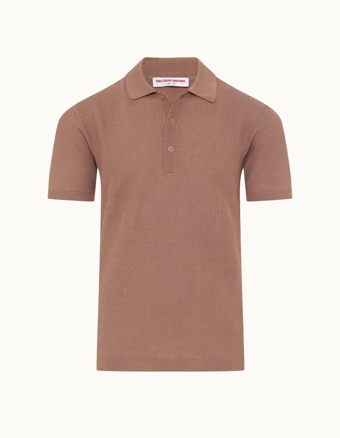 Orlebar Brown Polo Shirts Men Maranon Caramel Pink