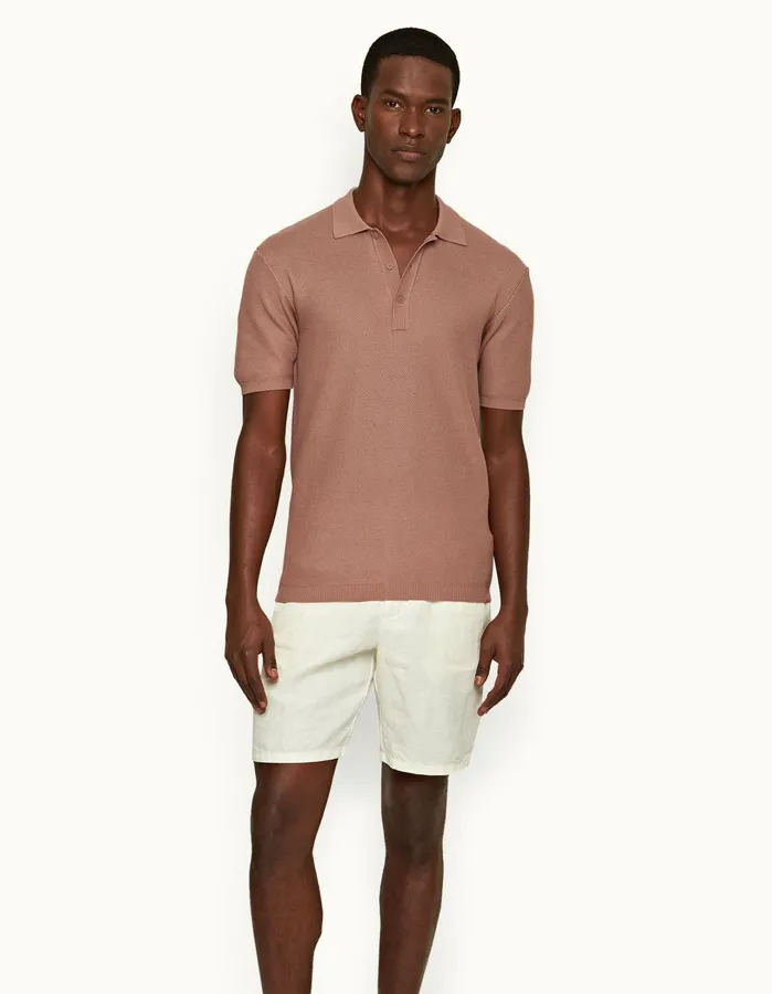 Orlebar Brown Polo Shirts Men Maranon Caramel Pink
