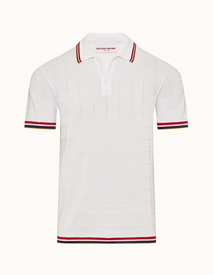 Orlebar Brown Polo Shirts Men Maranon Tipping White