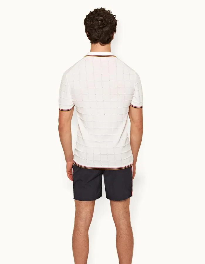 Orlebar Brown Polo Shirts Men Maranon Tipping White