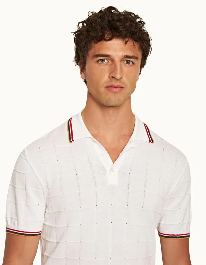 Orlebar Brown Polo Shirts Men Maranon Tipping White