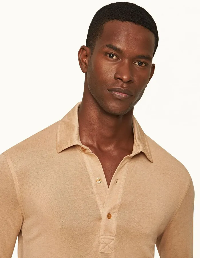 Orlebar Brown Polo Shirts Men Sebastian Cashmere Biscuit