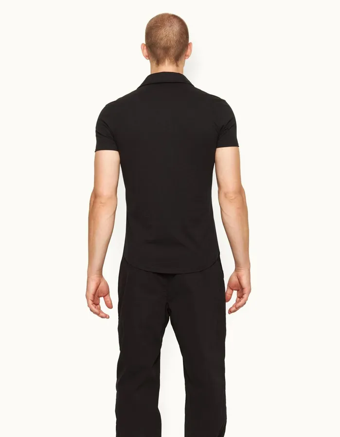 Orlebar Brown Polo Shirts Men Sebastian Cotton Silk Black