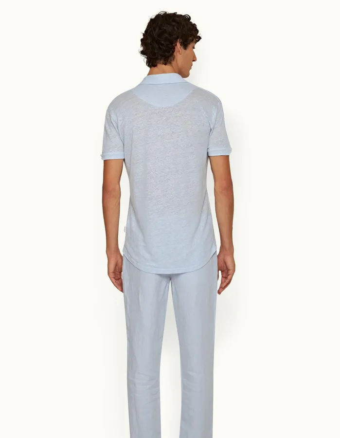 Orlebar Brown Polo Shirts Men Sebastian Linen Hush